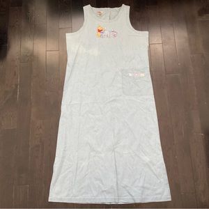 Vintage NWT The Disney Store Chambray Blue Winnie the Pooh Long Summer Dress XL
